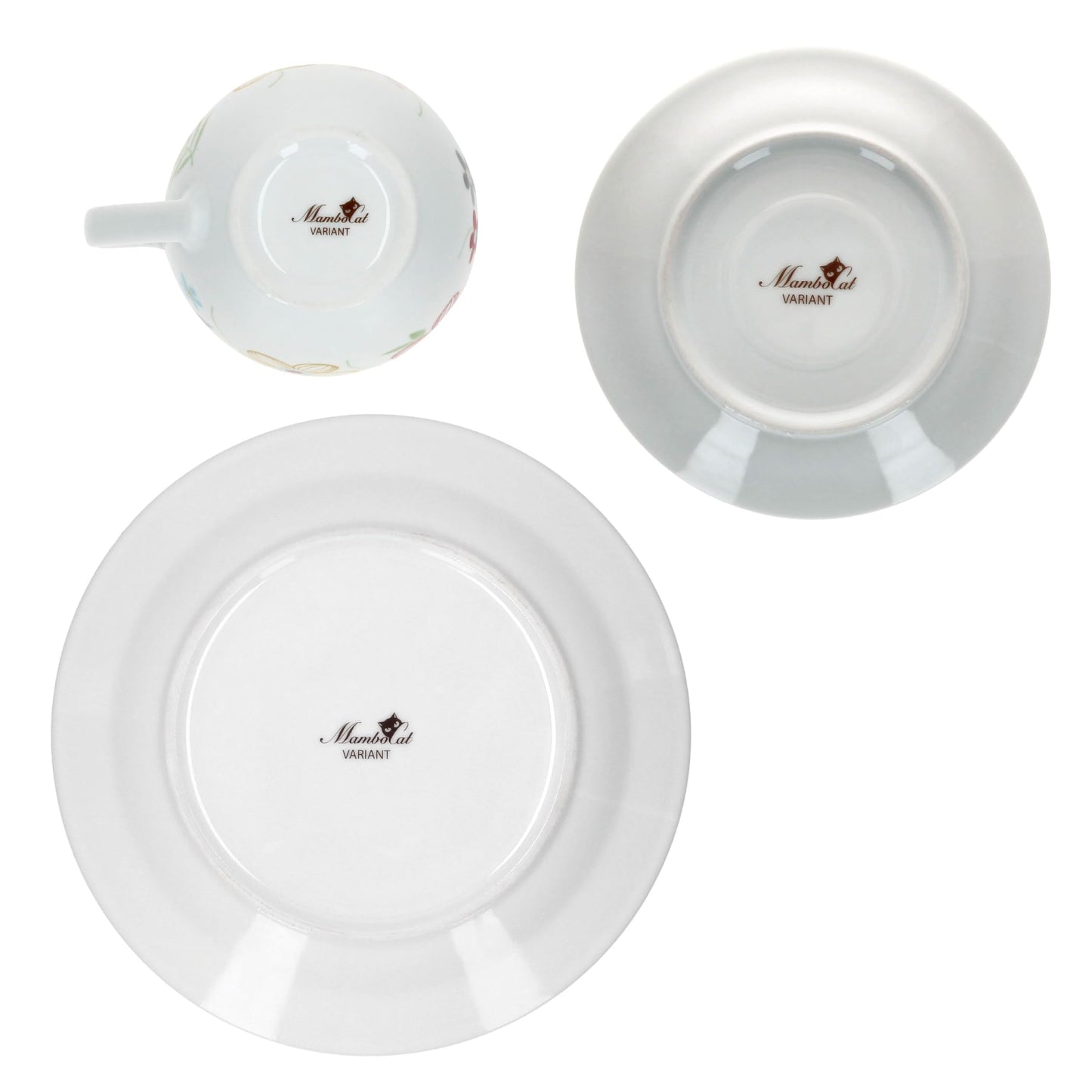 MamboCat Variant Blümchen 18tlg Kaffeeservice I farbige Porzellan-Kaffeeset für 6 Personen I Je 6X Kaffeetassen 200ml, Untertassen & Kuchenteller I buntes Geschirr für Frühstück & Kaffee