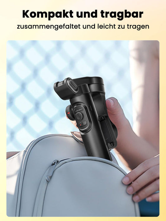 Gimbal-Stabilisator für Smartphone, NO APP KI-Verfolgung, Gestensteuerung, Inception-Gimbal mit TikTok YouTube, 3-Achsen-Falt-Gimbal-Stabilisator für iPhone und Android, AOCHUAN XE AI-Version