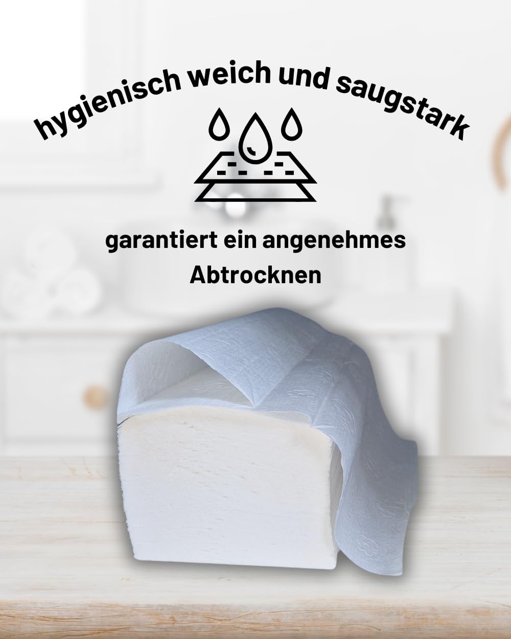 Glücksblatt Papierhandtücher, 3000 Blatt, 2-lagig, 25x23cm, V-Falz, Falthandtücher aus 100% Zellstoff, hochwertige Handtücher, für Spender geeignet, weißes Handtuchpapier, Einmalhandtücher