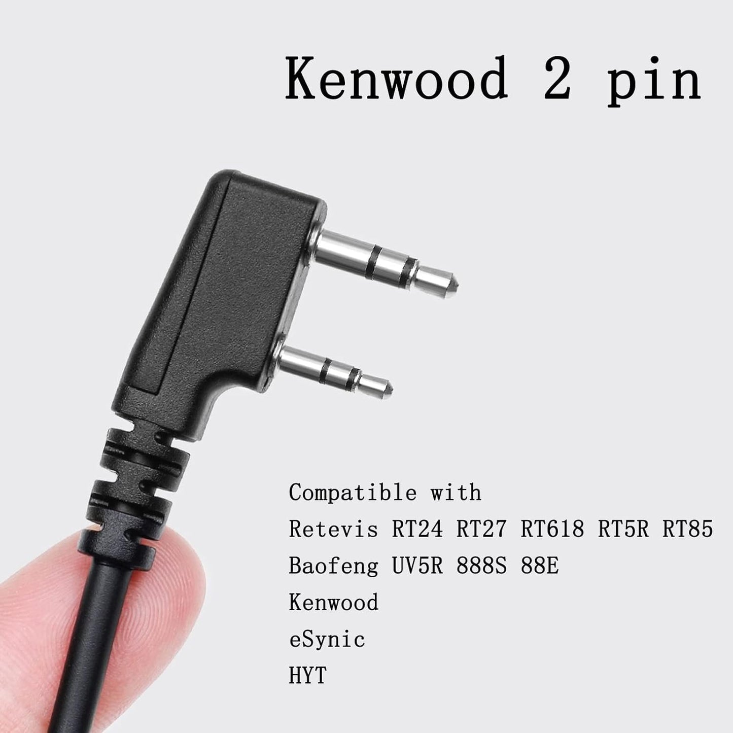 Retevis Funkgerät Headset Walkie Talkie Kopfhörer mit Schallschlauch Kompatibel mit JUCJET Walkie Talkie RT24 RT668 RT27 RT24V Baofeng UV 5R BF-88E BF-888S Kenwood Funkgerät Headset (2 Stück)