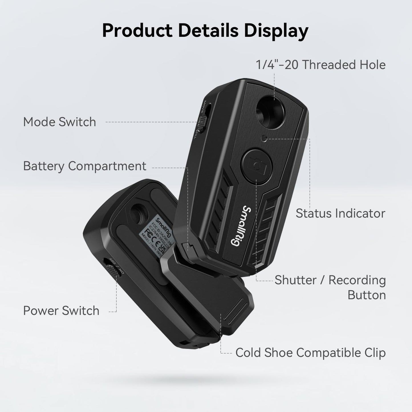 SMALLRIG Drahtlose Fernbedienung für Sony für Canon für Nikon Kamera, für A7RV, A7RIV, A7RIII, A7SIII, A7III, A6700, FX3, A7C, A7CR, A7CII, ZV-E10 II, ZV-E10, R5, R5II, R6, Z50, Zfc, Z30-3902