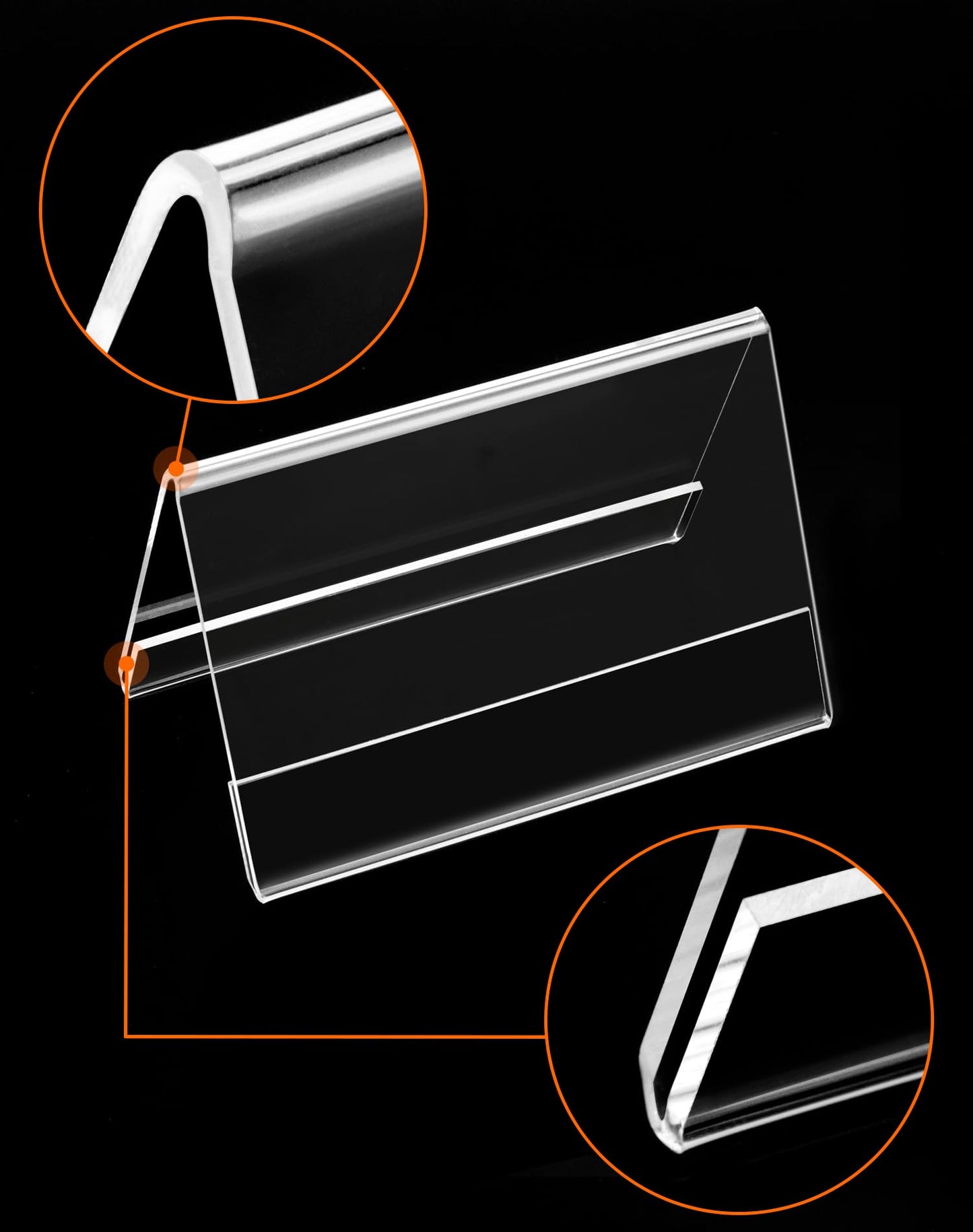 QWORK® 10er Pack 10x6 cm Acryl Tischaufsteller Namensaufsteller Halter, 2mm Verdickt Dachform Doppelseitige Tischaufsteller für Namensschild und Preisschild