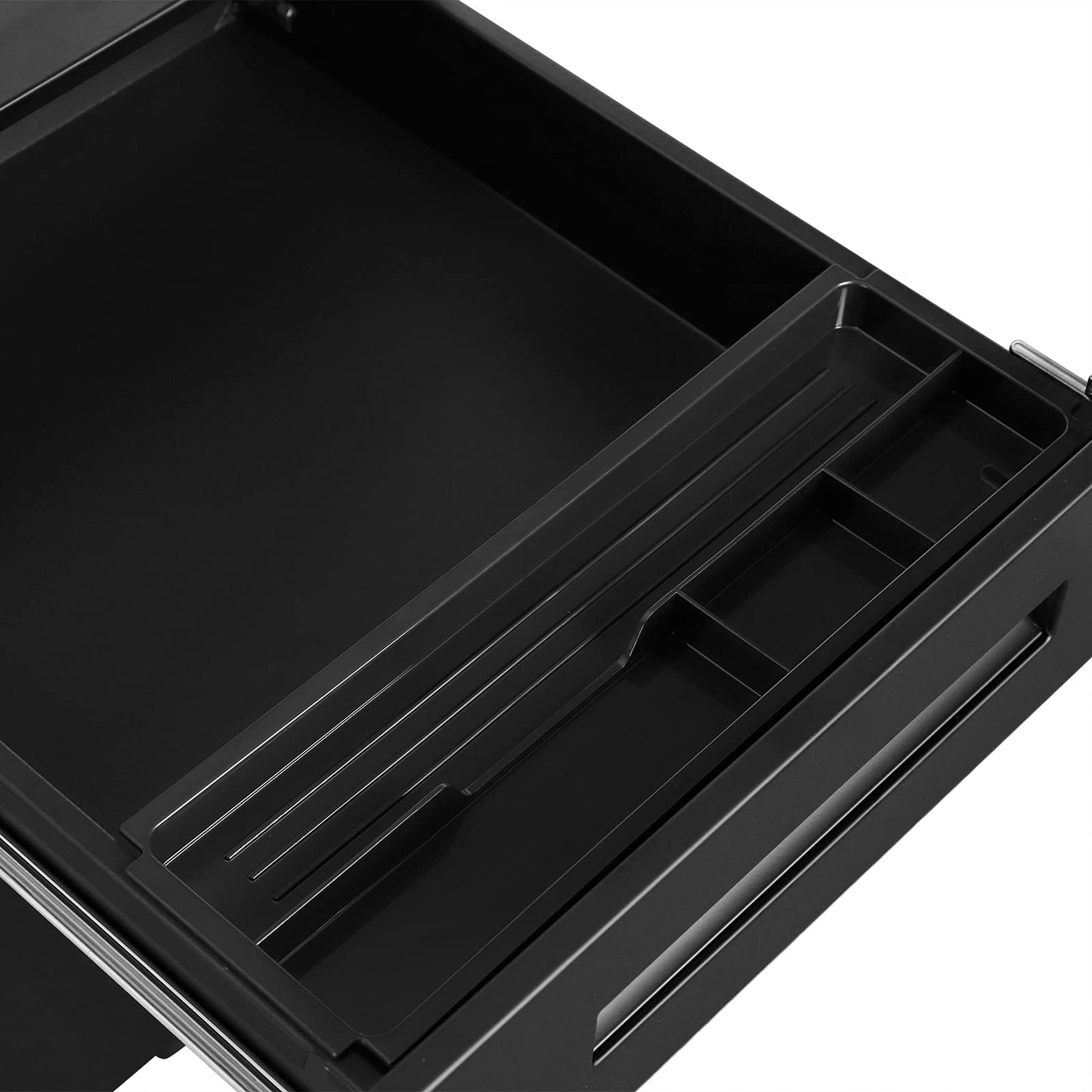 WOLTU Rollcontainer Metall, Mobiler Aktenschrank Büroschrank mit 3 Schubladen Bürocontainer, abschließbares und verstellbares Hängeregister, vormontiert, Büro, Home Office Schwarz SK023sz