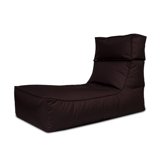 Ecopuf Outdoor Sitzsack Relaxliege Camel – wetterfester Sitzsack Sessel mit Abnehmbarer Kopfstütze – UV-resistenter Bean Bag – für drinnen und draußen