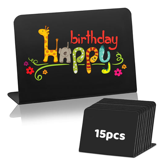 Preisschilder Aufsteller, 15 Stück Buffet Schilder Kleine Tafeln zum Beschriften 10x13cm Mini Kreidetafel A6 Namensschilder Tisch Kunststoff Tischkärtchen für Buffet Café Party