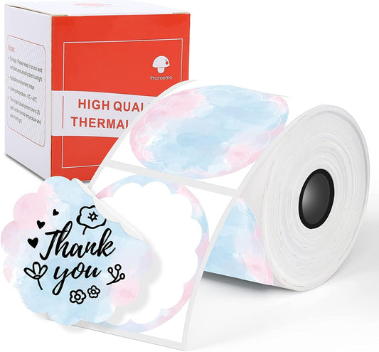 Phomemo Circle Etiketten für M110/M110S/M120/M200/M220, 1.96" x 1.96"(50x50 mm)Thermisches rundes Farbverlaufsetikett für Barcode/Logo-Etiketten/Kleingewerbe/Heimgebrauch, Blau