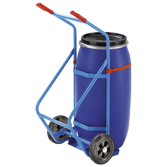 eurokraft | pro | Fasskarre für Kunststofffässer | für Kunststofffass | Vollgummiräder