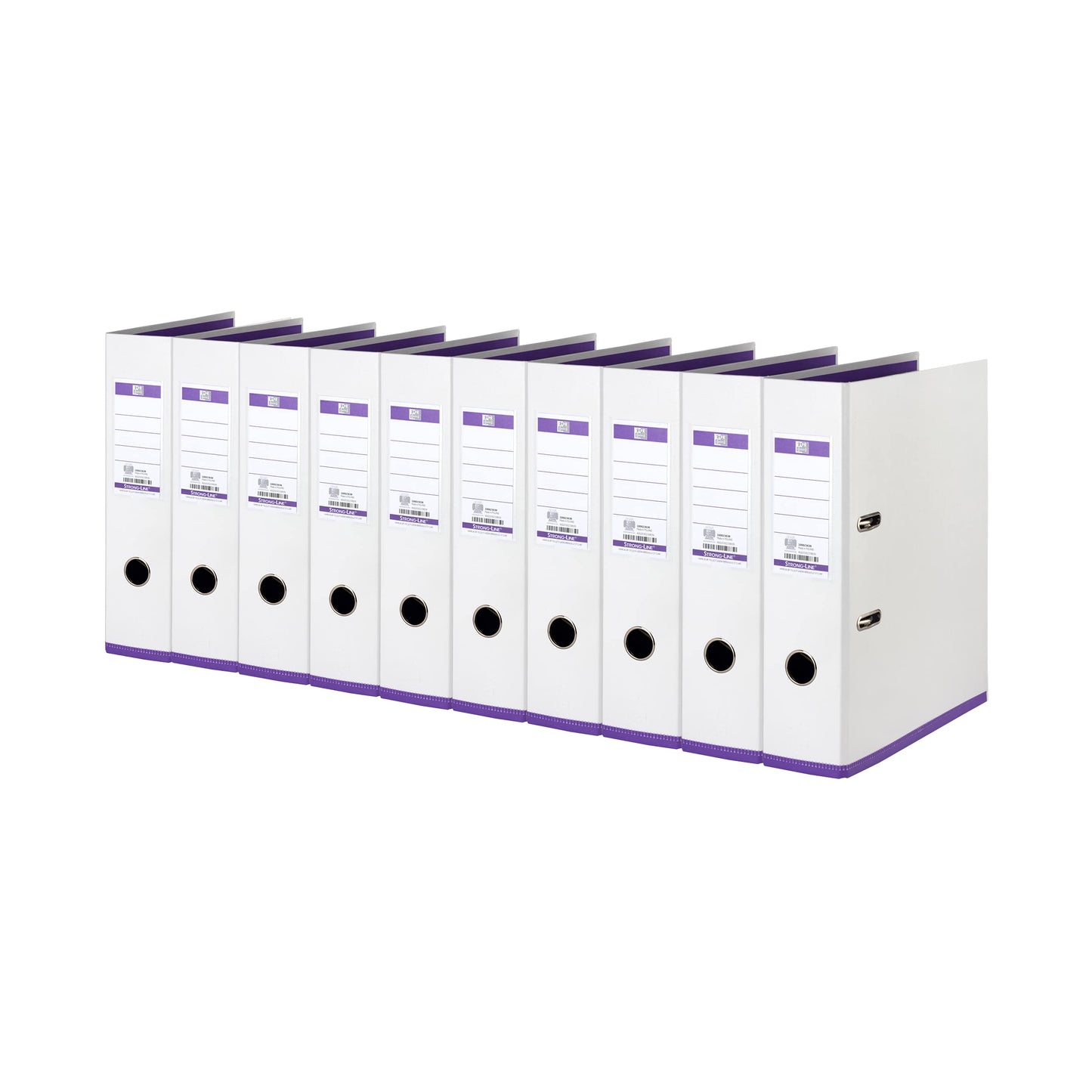 Oxford Ordner A4, myColour, 8 cm breit, zweifarbig in weiß und violett, 10 Stück