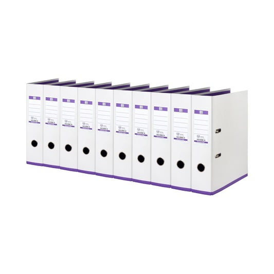 Oxford Ordner A4, myColour, 8 cm breit, zweifarbig in weiß und violett, 10 Stück