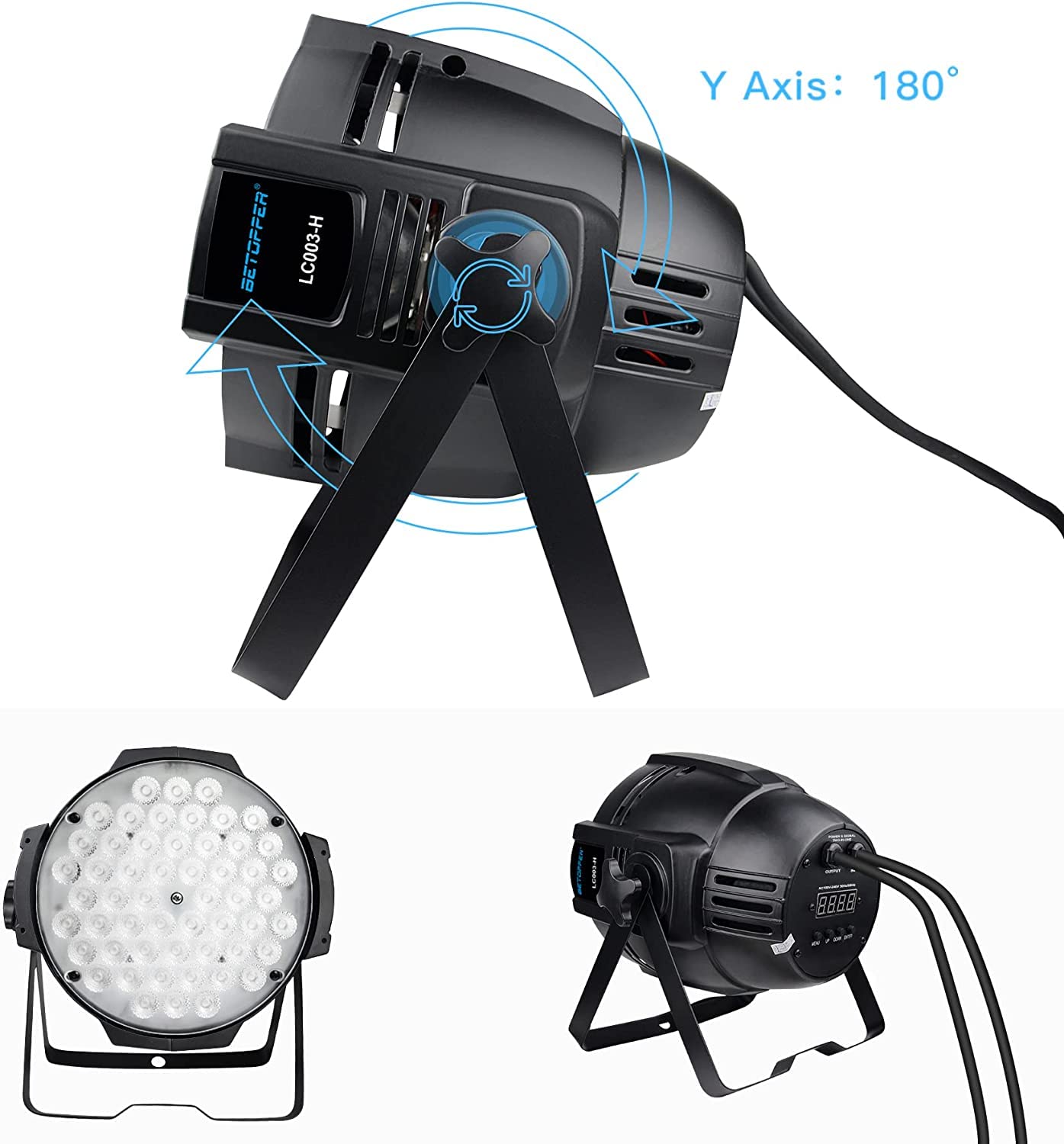 BETOPPER LED Par Scheinwerfer Bühnenlicht 54 x 2w Kalt/Warmweiß Lichteffekte Beleuchtung Partylicht mit DMX512 LED Par Strahler für Kirche, Bar, Party, Studio, Theater (4 PCS)