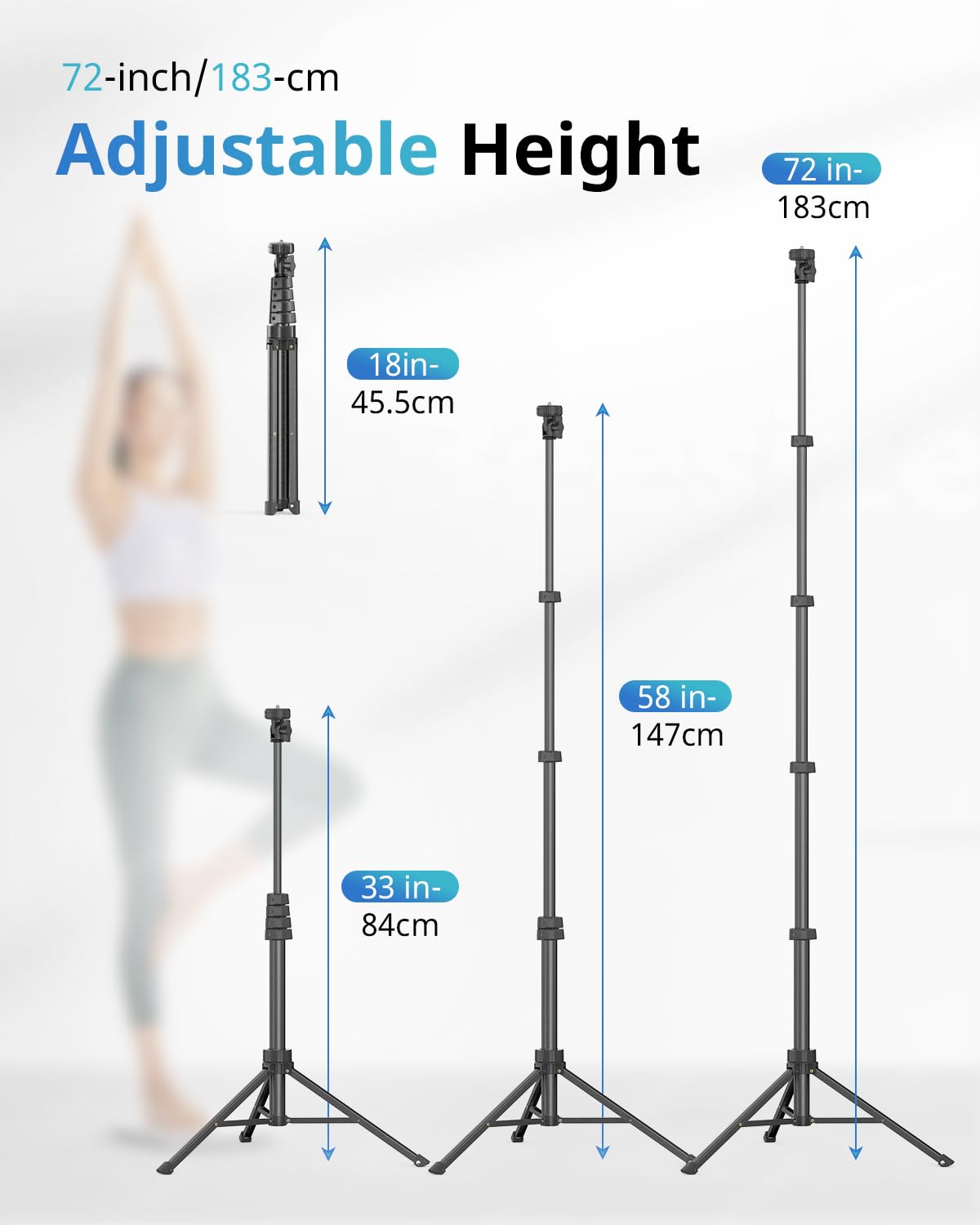 UBeesize 183cm Handy Stativ Ständer, Selfie Handy stativ mit Bluetooth Fernbedienung, Ausziehbar Stativ Ständer für Selfies, Live Streaming Handy Stativ für iPhone, Android-Handys und Kameras