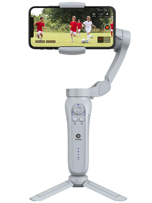 XbotGo Sportkamera Fuer Basketball und Fußball Spiel, AI Automatisch Aufnahme, 3-Achsen-Telefon-Gimbal, Tragbar und faltbar, Vlogging Stabilisator Android- und iPhone-Gimbal