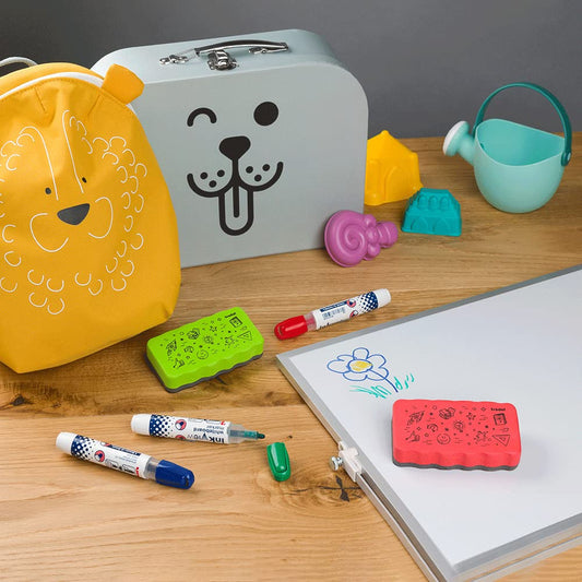 Trodat Radierschwamm für Whiteboards – magnetisch haftend, Zeichnungen von Markern und Stiften trocken abwischen – Größe 10,5 x 5,5 x 1,8 cm, Gelb