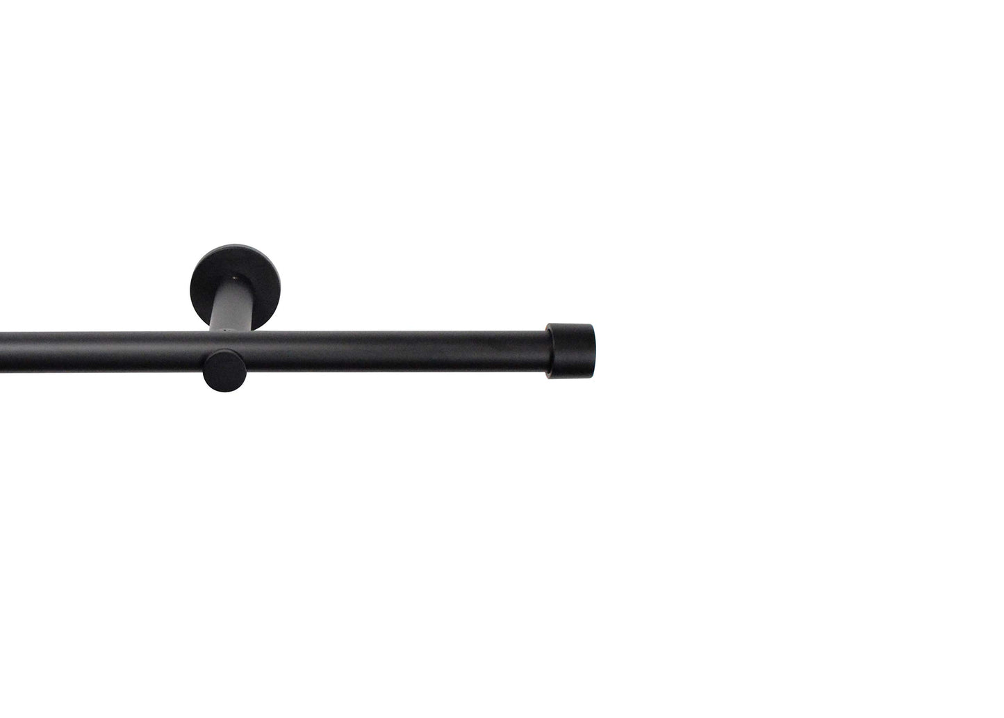 Rollmayer elegant und modern metall Schwarz Matt Vorhangstange/Gardinenstange Ø 19mm Rohr (120cm Crux, im Schwarz Matt, 1-läufig) verschiedene Größen und Endstücken. Ohne Ringe!