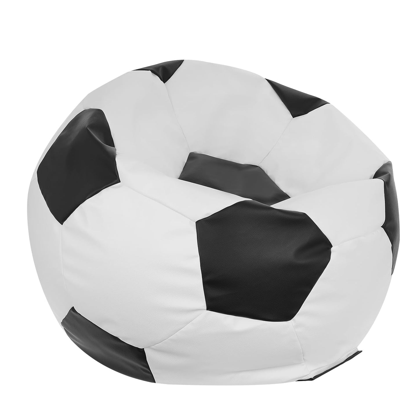 Ecopuf Fußball Sitzsack L für Kinder & Erwachsene – aus Kunstleder mit EPS-Perlenfüllung, bequemes Gaming-Sitzkissen mit reißfesten Nähten, Bean Bag für Fußballfans