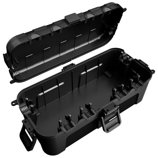 RESTMO Medium wasserdichte Kabelbox für den Außenbereich, IP54 wasserdicht, Wetterfeste Kabelbox, Ideal zum Schutz von Verlängerungskabeln, Steckdosenleisten und Winkelsteckern(29cm×13,2cm×10)-Schwarz