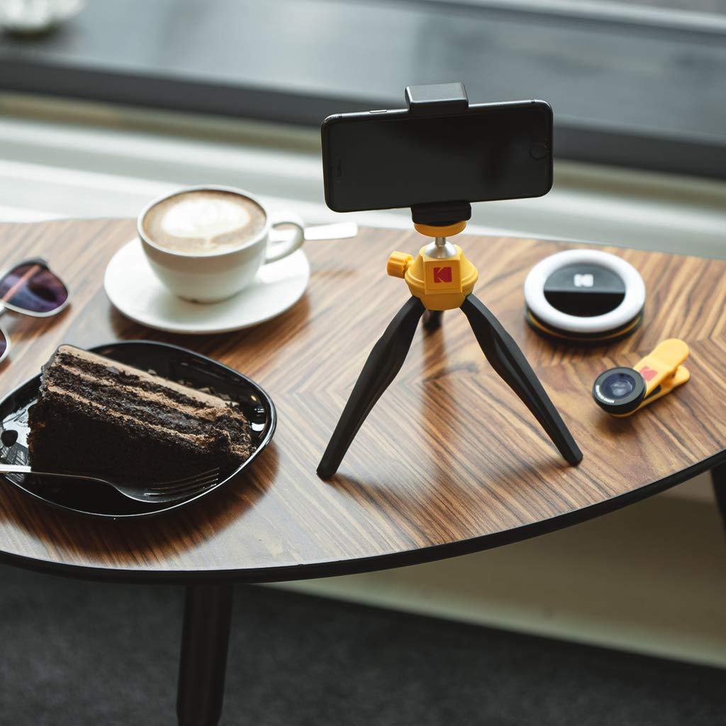 KODAK Smartphone & Vlogging Tripod - Dreibeinstativ/Filming handle für Smartphones & Kameras mit ¼ Schraubbefestigungssystem (Perfekt für Vlogging/Vlogs, Bluetooth-Fernauslöser, Hoch- oder Querformat)