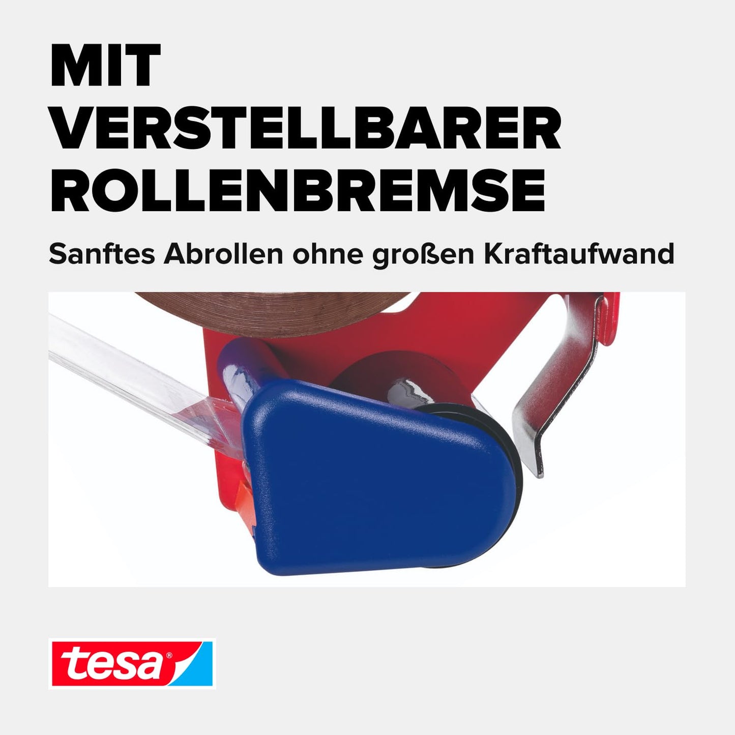 tesa Paketband-Abroller und tesapack Paketbänder im Set - 2 x hochwertiges Packband inklusive 1 Abroller - Transparent - 66 m x 50 mm