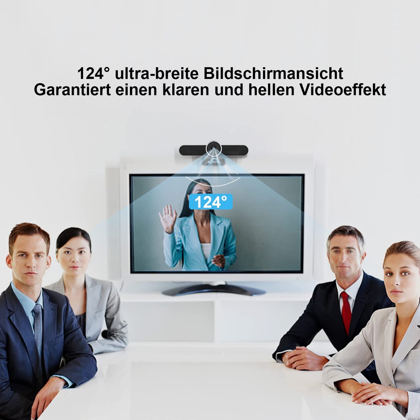 TONGVEO 4K Webcam Konferenzraum- Webkamera mit Mikrofon und Lautsprecher, Computer Videokamera Weitwinkel AI Auto Framing Doppelmikrofone Funktioniert mit Microsoft Teams, Zoom, Google Voice, PC