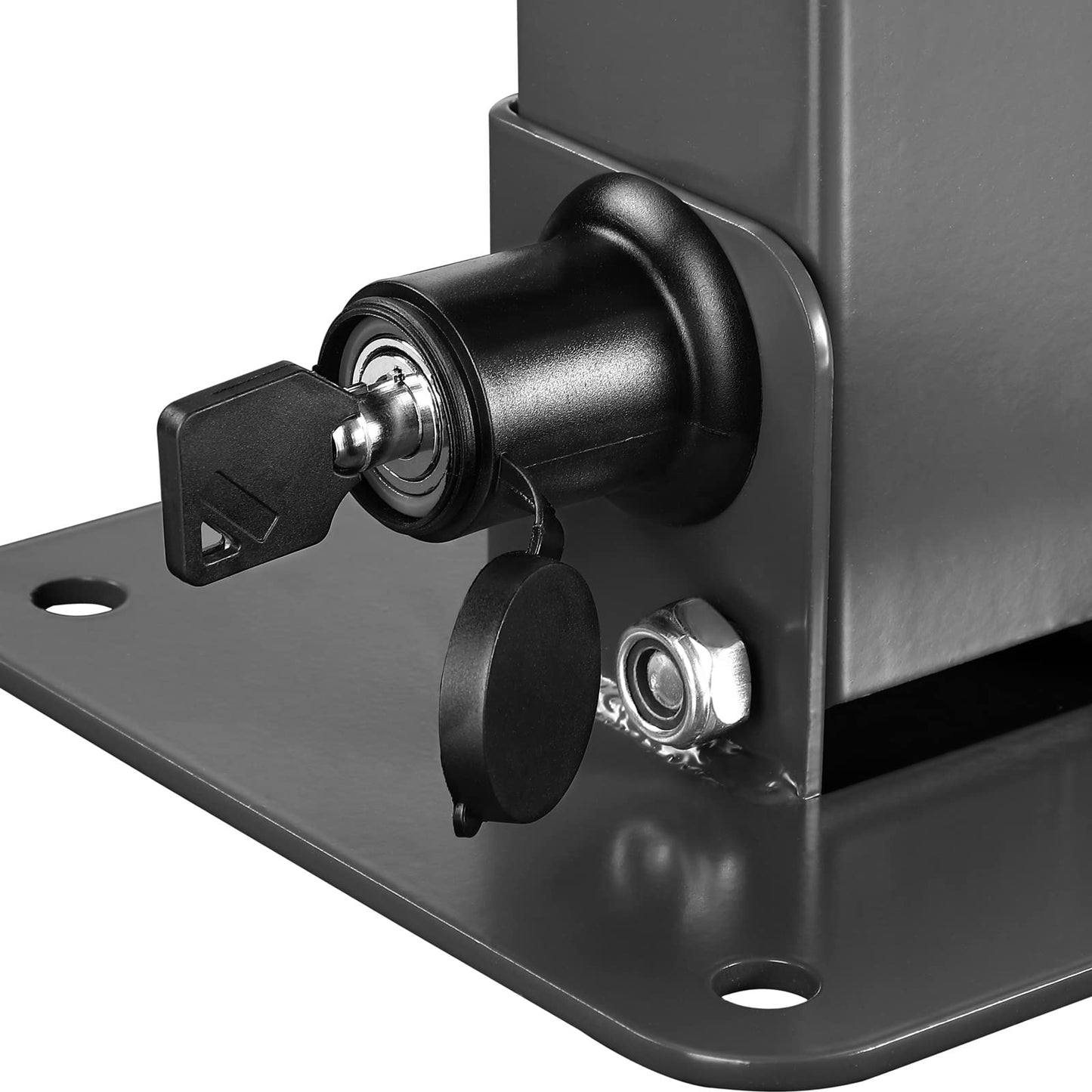 MONZANA® Parkplatzsperre 2 Schlüssel klappbar integriertes Schloss Stahl Robust Parkpfosten Parkplatzbügel Sperrpfosten