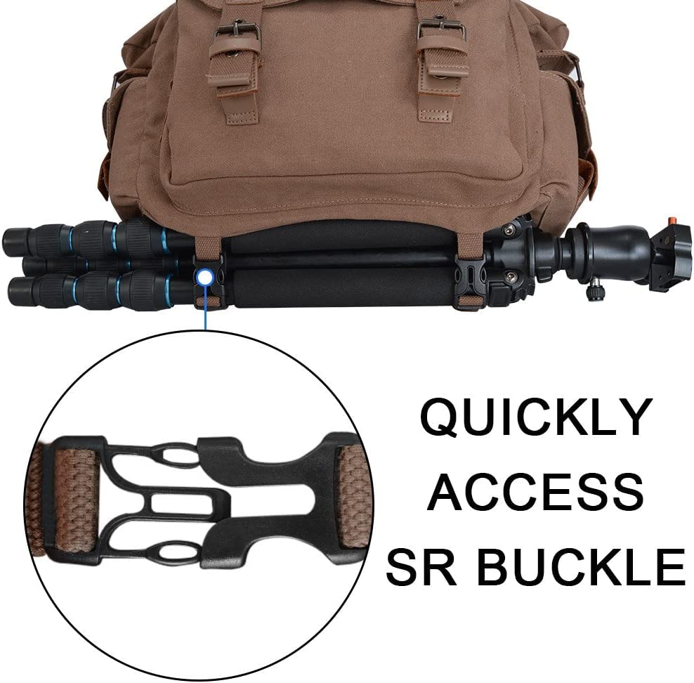 CADeN Kameratasche Spiegelreflex Kamera Schultertasche Kamera Foto Tasche Umhängetasche Fototasche für SLR DSLR Spiegelreflexkameras Sony Nikon Canon (Braun)
