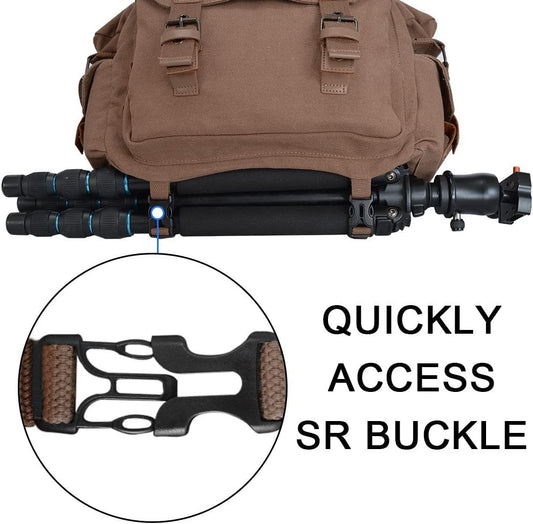 CADeN Kameratasche Spiegelreflex Kamera Schultertasche Kamera Foto Tasche Umhängetasche Fototasche für SLR DSLR Spiegelreflexkameras Sony Nikon Canon (Braun)