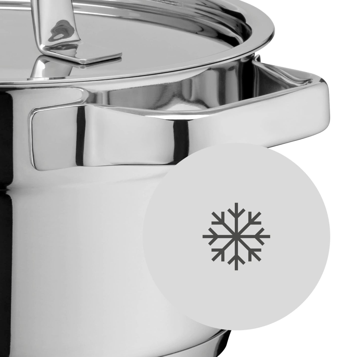 WMF Compact Cuisine Topfset Induktion 5-teilig, Kochtopf Set mit Glasdeckel, Cromargan Edelstahl poliert, Induktions Töpfe Set unbeschichtet, Innenskalierung