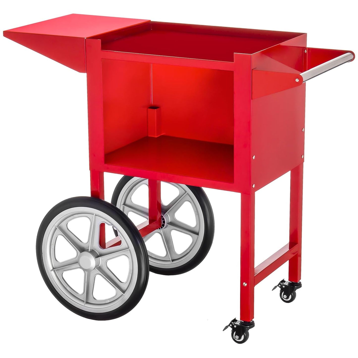 Royal Catering RCPW-16.3 Popcornmaschine Popcornmaker mit Wagen (1500 W, 5 kg/h 16 l/h, Topfbeschichtung Teflon) Retro Rot