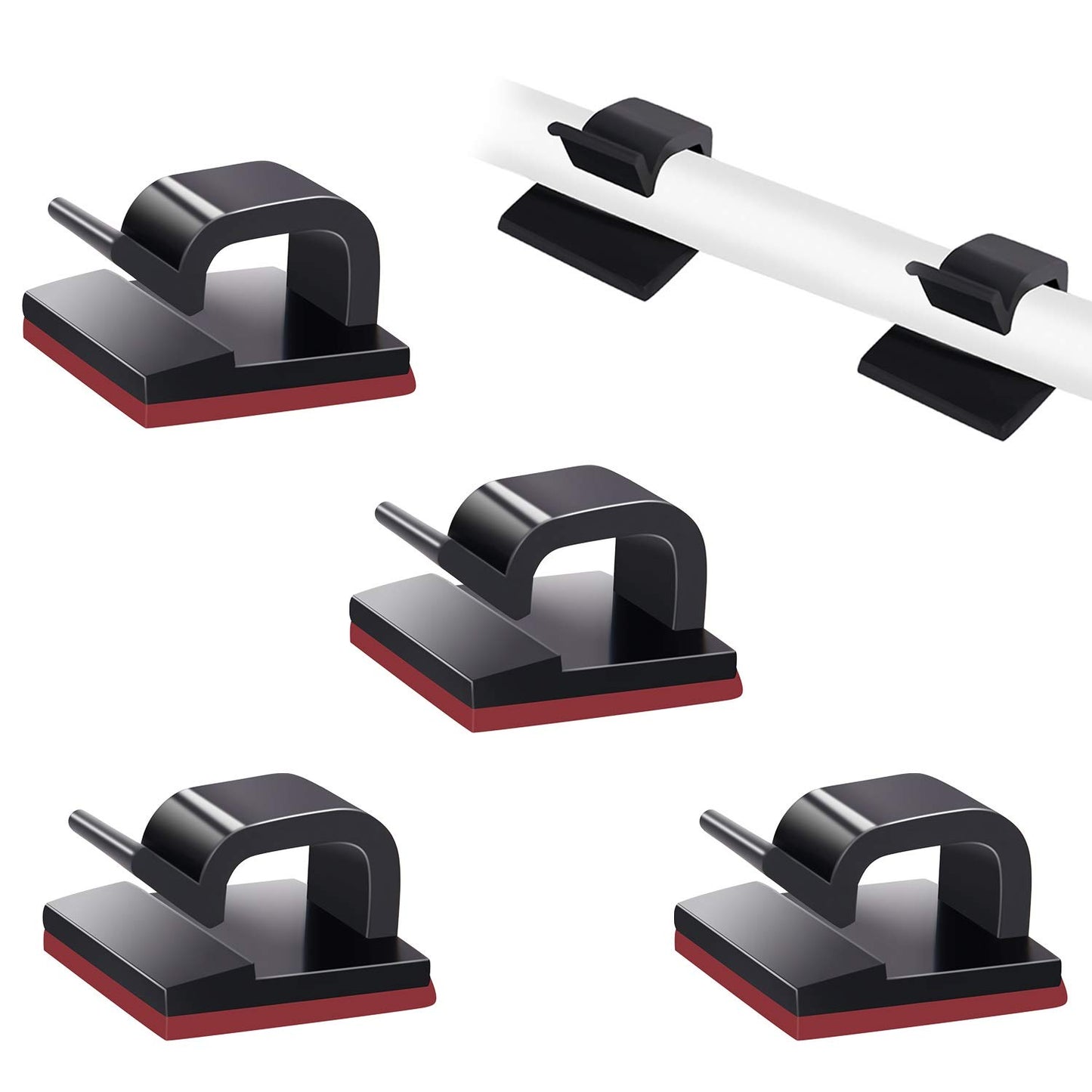 SOULWIT® 50 Stück Stark Selbstklebende Kabel-Management-Clips, Kabel-Organizer für TV, PC, Laptop, Ethernet Kabel, Desktop, Heim, Büro