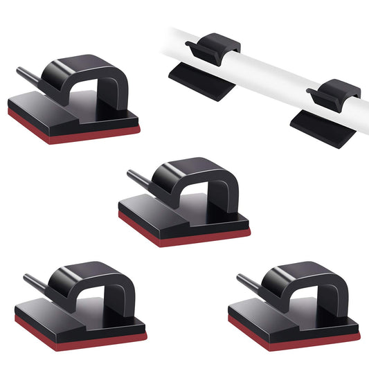 SOULWIT® 50 Stück Stark Selbstklebende Kabel-Management-Clips, Kabel-Organizer für TV, PC, Laptop, Ethernet Kabel, Desktop, Heim, Büro