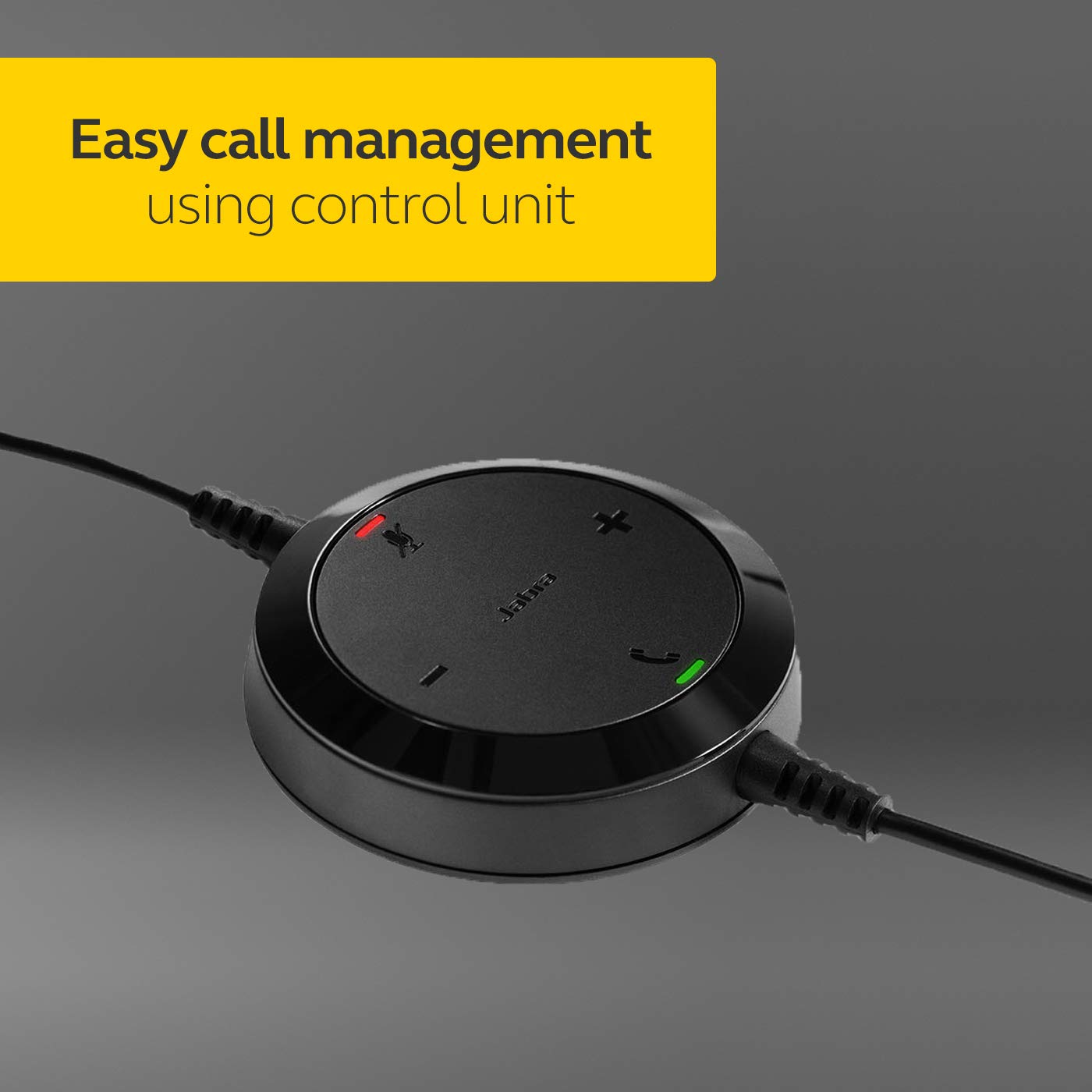 Jabra Evolve 20 Mono Headset – Microsoft Certified Headphones for VoIP Softphone with Passive Noise Cancellation – USB-Cable with Controller – Black