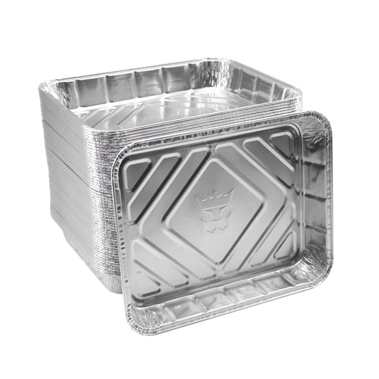 Enpack Aluschale R879-930G - 100 Stück Alu Grillschalen 226x176x30 mm - Feuerfeste Aluschalen 1000ml - Tropfschale/Fettauffangschale zum Grillen, Auflaufform - Aluschalen Grill - Grilltropfschale