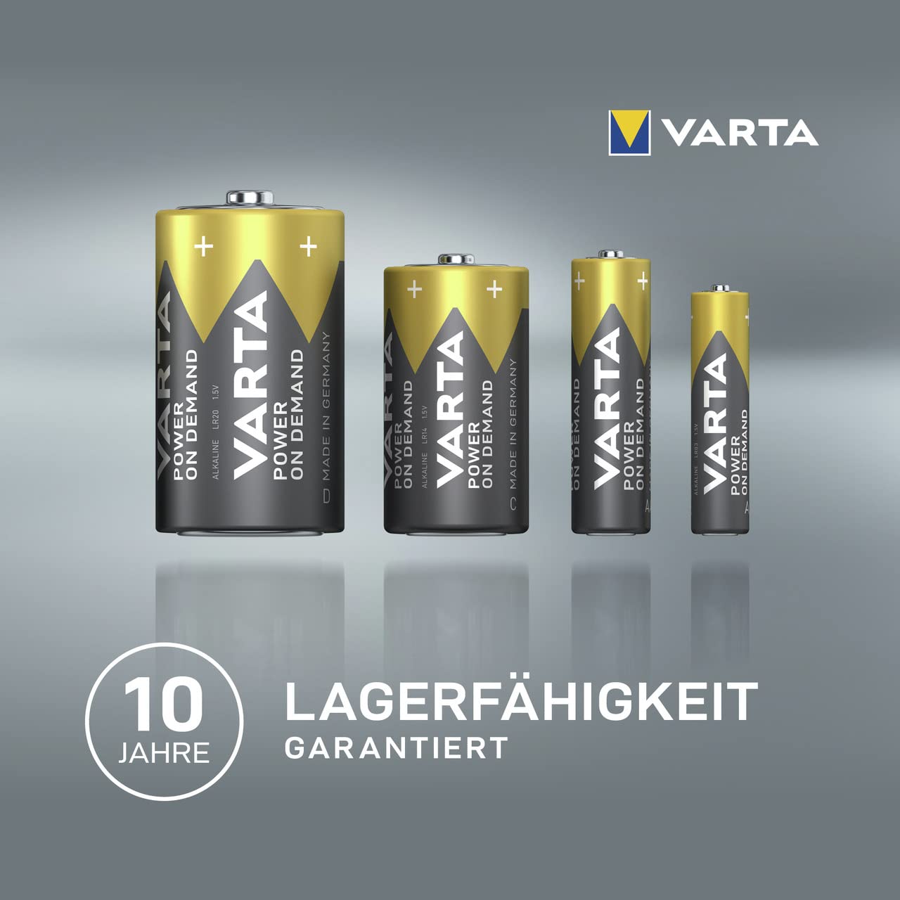 VARTA Batterien AA, 40 Stück, Power on Demand, Alkaline, 1,5V, Vorratspack in umweltschonender Verpackung, ideal für Computerzubehör, Smart Home Geräte