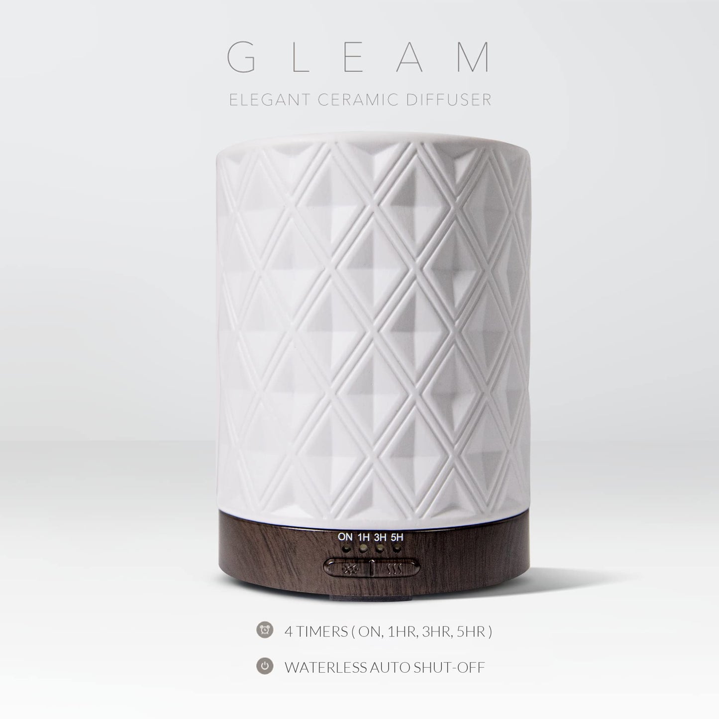 Earnest Living Ätherisches Öl Diffusor Weiß Keramik Diffusor 250ml Timer Nachtlichter und Auto Off Funktion Home Office Aromatherapie Diffusoren für ätherische Öle Geschenk