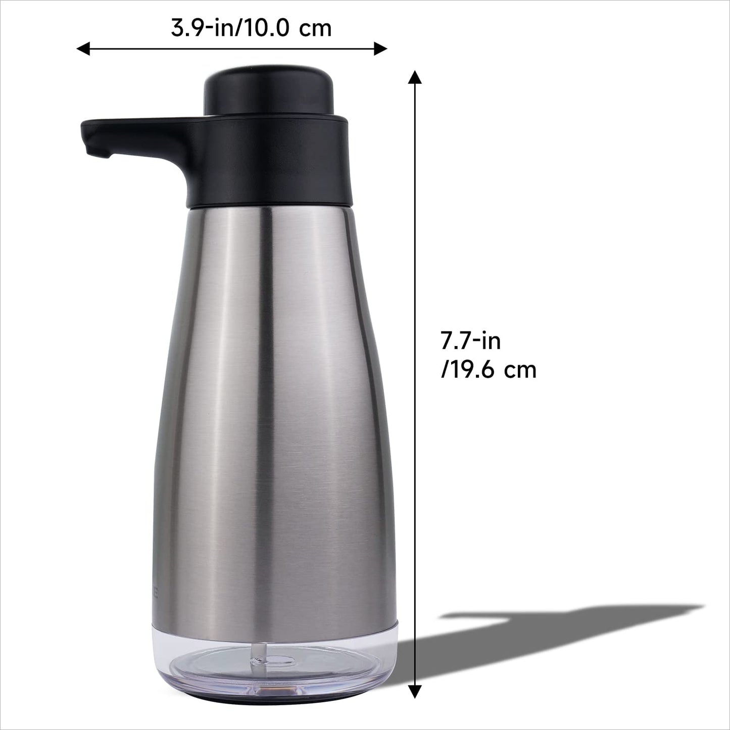 AIKE AK1062 Seifenspender Edelstahl, 470 ml Flüssigseifenspender, Geschirrspülseifenspender für die Küche Silber