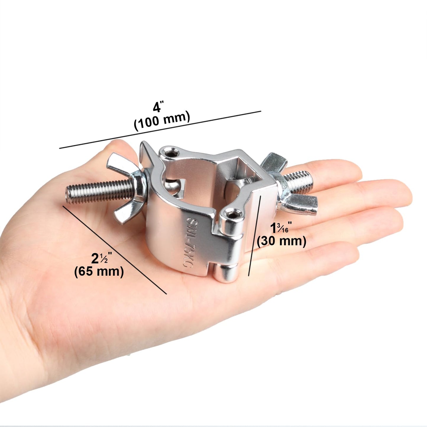TSSS 10 Stk Mini Alulegierung Haken Traversen Last tragen 75 KG/ 165 lB für Par Scheinwerfer Bühnenbeleuchtung Partylicht Beleuchtung Zubehör,Fit Rohr 32-35mm,Gewindebolzen DIA 9.6mm