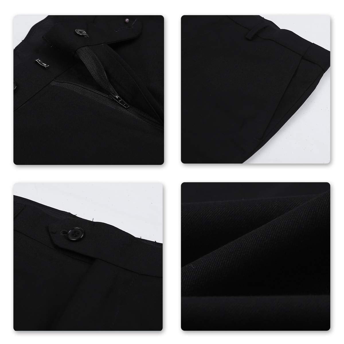 Allthemen Anzug Herren Anzüge Slim Fit 2 Teilig Business Herrenanzug Sakko Hose Schwarz L