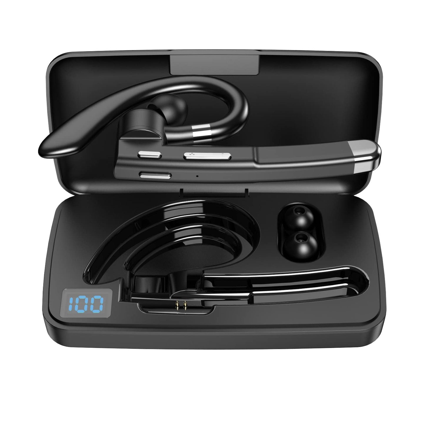 Euakee Bluetooth Headset Wireless Freisprech Telefon, Freisprechanlage Bluetooth Ohrhörer mit CVC 8.0 und ENC Dual Mic Geräuschunterdrückung, Dual Mic V5.0 Freisprech-Bluetooth-Ohrhörer