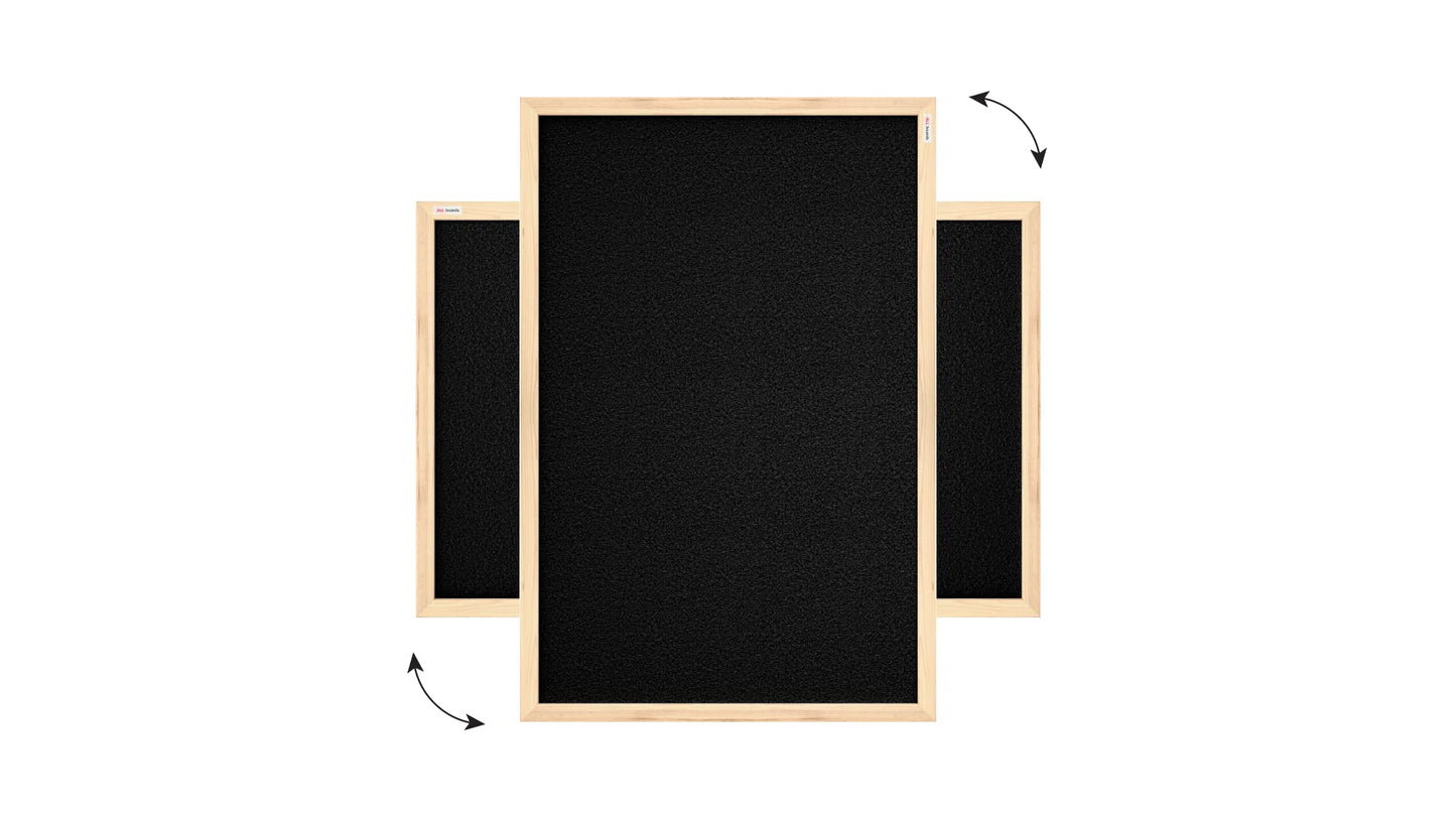 ALLboards Schwarz Pinnwand mit Holz Rahmen 60x40cm Korktafel Korkwand Pinnwand Kork