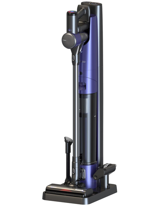 Tineco Pure ONE Station Pet Akku Staubsauger schwarz kabelloser Stielstaubsauger mit 3L Staubbeutel und Absaugstation für Tierhaare Teppiche und Hartböden