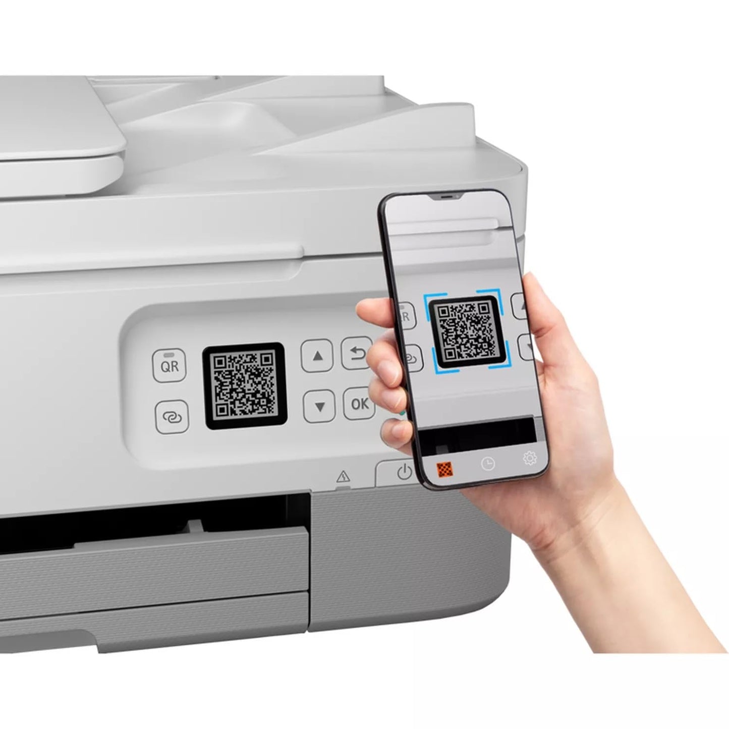 Canon PIXMA TS7451a Farbtintenstrahldrucker Multifunktionsdrucker DIN A4 (Scanner, Kopierer, Fotodrucker, OLED, 4.800 x 1.200 DPI, USB, WLAN, Print App, Duplexdruck, 2 Papierzuführungen), weiß, normal
