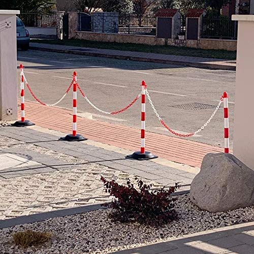 Flexibarrier Pfosten- & Kette Absperrset -Basic-, 8 Pfosten inkl. 15m Kunststoffkette (rot/weiß)