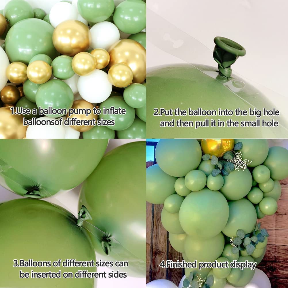 Ballon Girlande Grün,152 Stück Luftballon Girlande Grün mit Avocado Grüne Ballons Olive Grün Gold Ballons,Sage Green Ballon Set für Baby Shower Babyparty Geburtstag Party Hochzeit Deko
