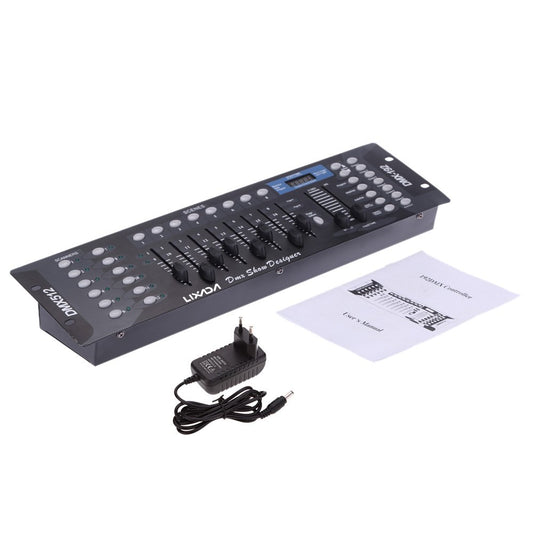Lixada DMX-Controller, Lixada DMX 512-Konsole, Bedienfeld 192 Kanäle für Bühnenlampe, Moving Head, DJ, Club, Party