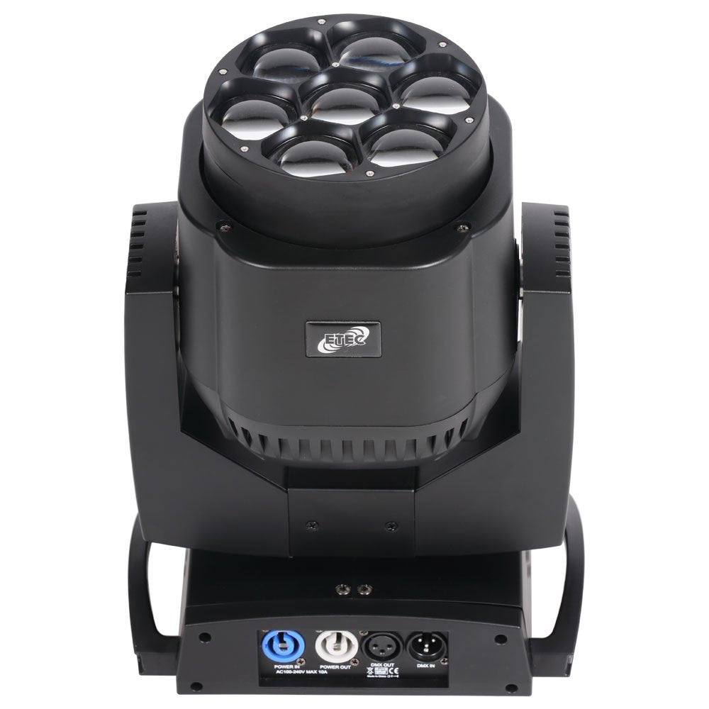 ETEC Professional LED Mini Eye 7 Moving Head 7x15 Watt mit Zoomfunktion Rotation Beam Veranstaltung Bühnenbeleuchtung Licht Party Disco Show DJ Effekt