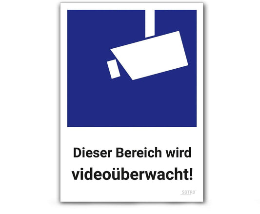 Videoüberwachung Aufkleber DIN 33450, 10x14cm, Videoüberwacht, 5 St., Dieser Bereich Wird videoüberwacht