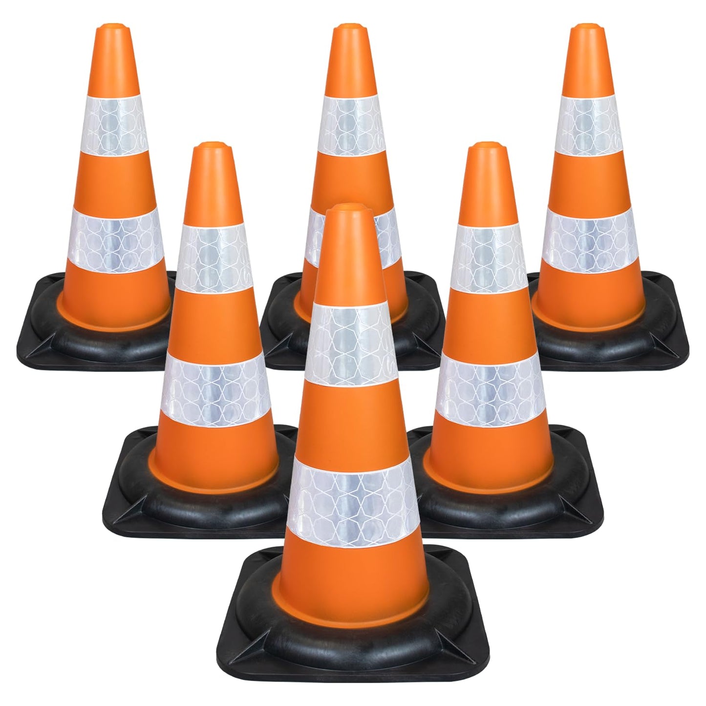 Street Solutions Verkehrshütchen, beschwerte Leitkegel für zu Hause und Unternehmen, robuste Verkehrskegel aus 100% recyceltem PVC, Wasser- und windfest, 45 cm hohe Kegel, 6 Stück
