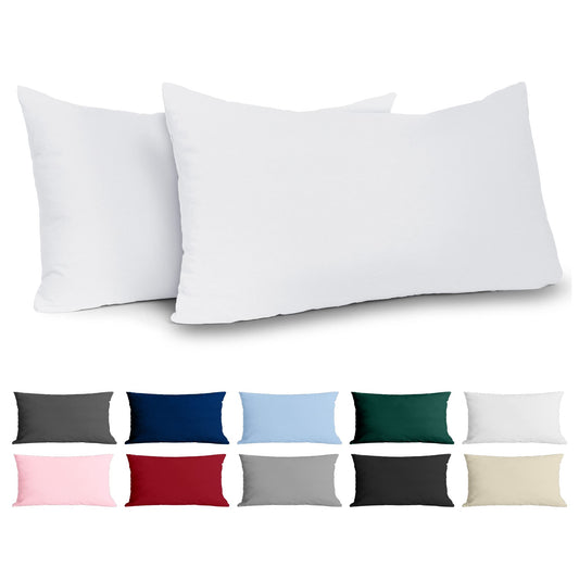 Dreamzie Kissenbezug 40 x 80 Renforcé Baumwolle (2er-Set) - Weiss - Dicht gewebt mit 57 Fäden/cm² - Kissenbezug 40x80 cm - Oeko Tex Zertifiziert