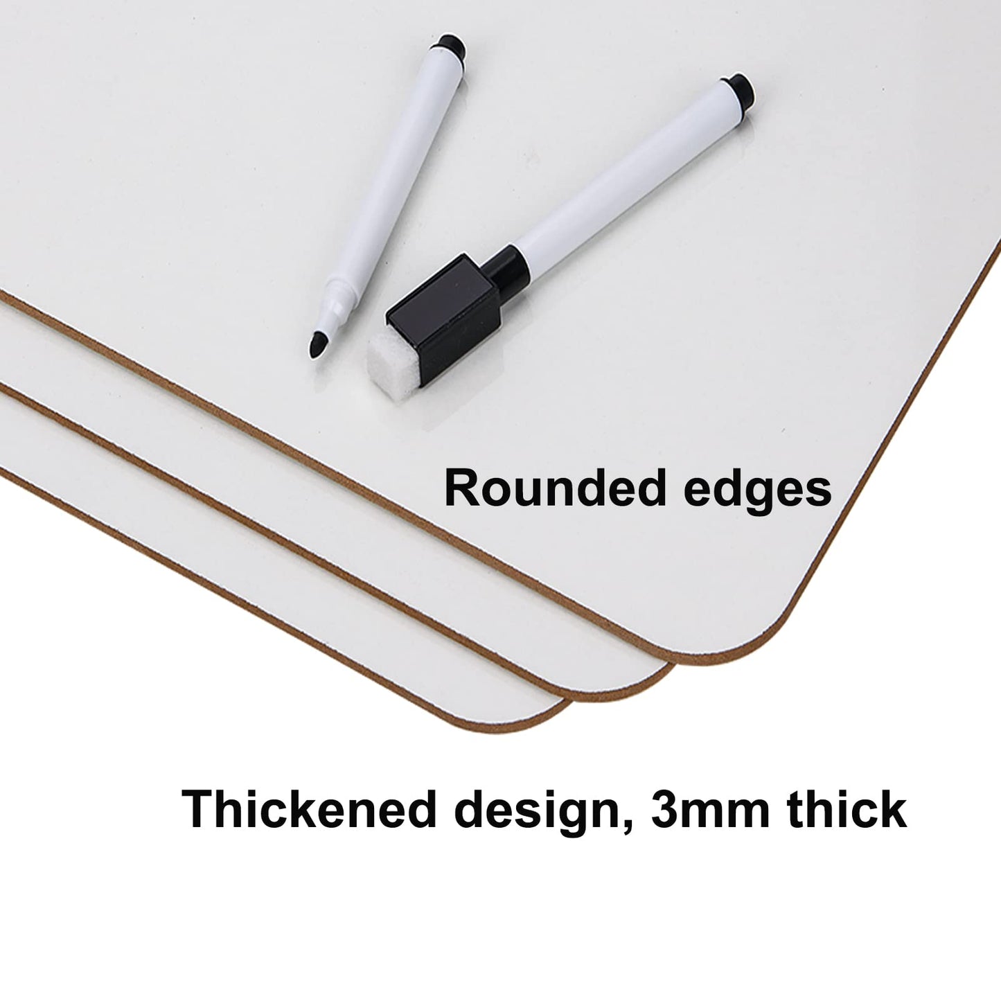 Hisredsun 2 Stück Small Dry Erase White Board, 21 x 29.7 cm Doppelseitiges Mini Whiteboard mit 2 Stiften und 2 Radiergummis, Langlebige tragbare Whiteboards für Klassenzimmer, Zuhause und Büro