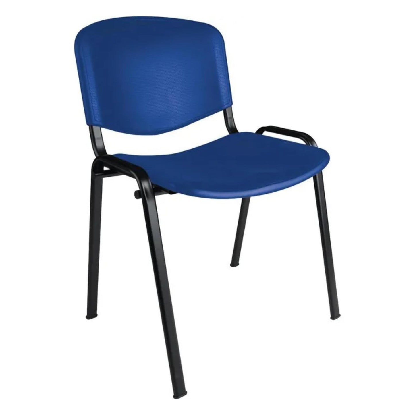 Topsit Büro & More 4er Set Besucherstühle, stapelbarer Konferenzstuhl, mit Sitz und Rückenlehne aus Kunststoff. (Blau)